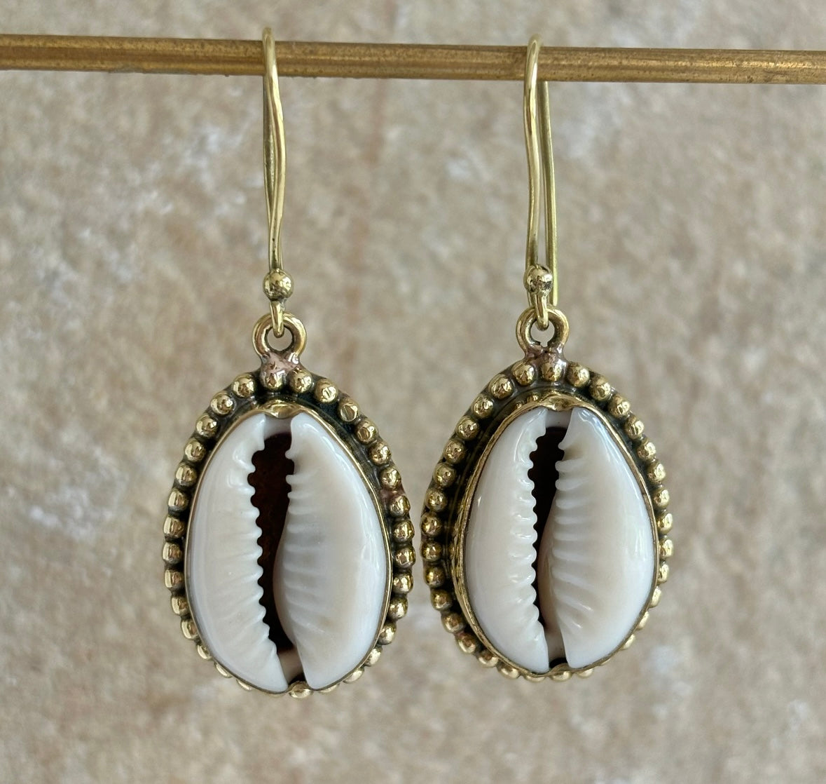 CHAIA COWRIE BRASS EARRINGS